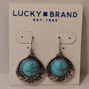 Lucky Brand silver and turquoise earrings